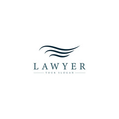 justice law logo design template. attorney logo with pillar and book shape illustration