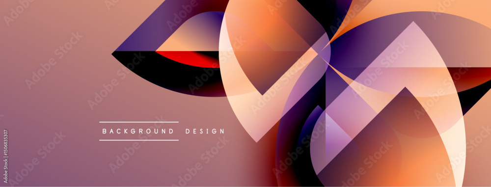Aufkleber Abstract flowing shapes, warm colors, purple hues. Modern design elements create dynamic visual texture. Smooth gradients present elegant composition.