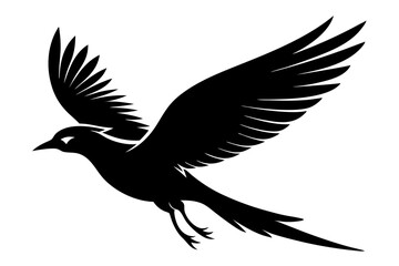 Obraz premium Bird in Flight Silhouette Design Black and White
