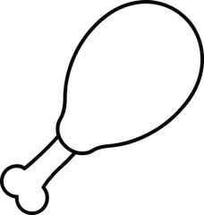 Chicken Drumstick Line Art Bold Minimal Design for BBQ and Independence Day