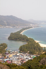 View of the Amanohashidate in Miyazu, Kyoto, Japan