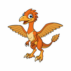 Songbird Flying on White Background