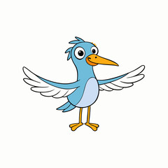 Detailed Bird Wing Spread Illustration