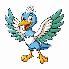 Wild Bird in Flight on White