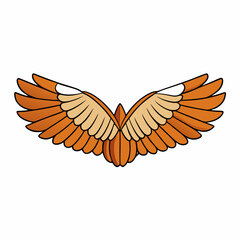 Parrot Bird Wings Spread on White