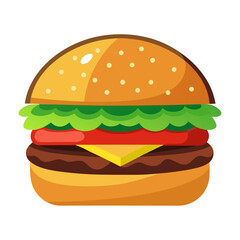 Burger illustration vector with white background
