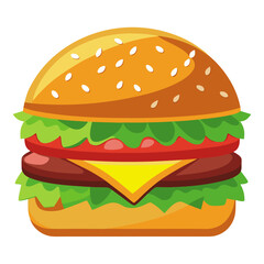 Burger illustration vector with white background