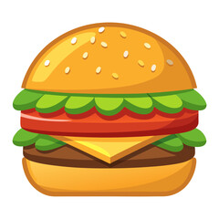 Burger illustration vector with white background