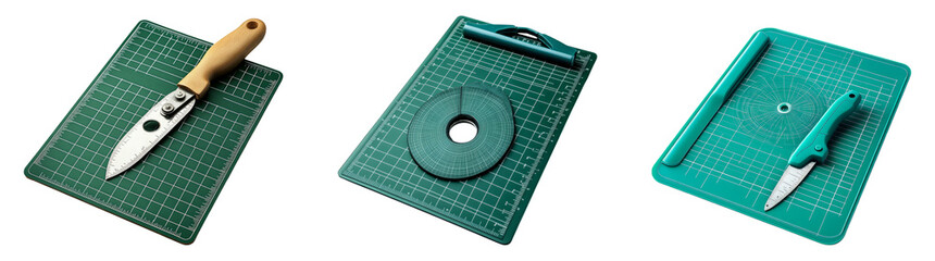 Isolated crafting tools on a transparent background for design projects