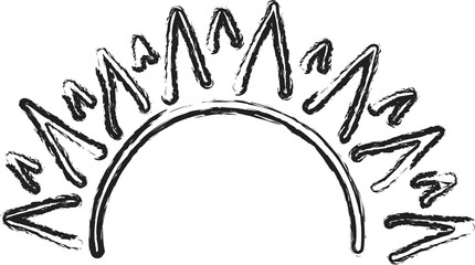 Sun brush strokes. Ink elements