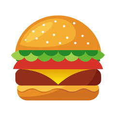 Burger illustration vector with white background