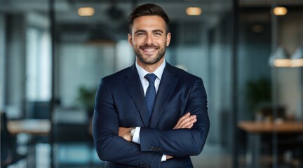 Fototapeta premium latin american man in business attire modern office
