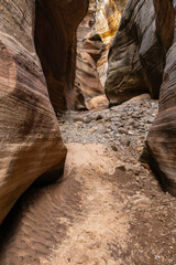Various views of an undisclosed slot canyon in Zion National Park in Utah