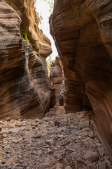 Various views of an undisclosed slot canyon in Zion National Park in Utah