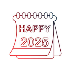 calender gradient outline icon with white background vector stock illustration