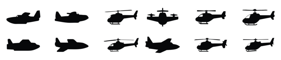 Set of aircraft vector illustration