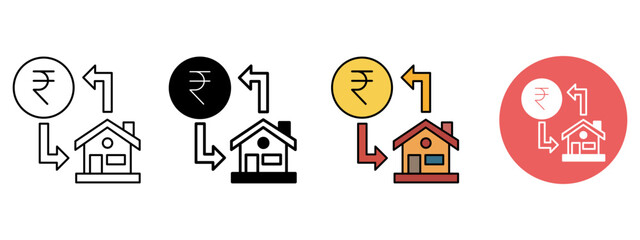 Property Transaction Icon Set – Line, Glyph, Fill & Background Styles