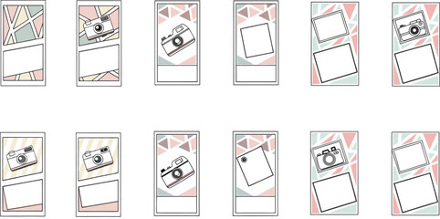 Trendy Camera Photo Frames Geometric Design Templates