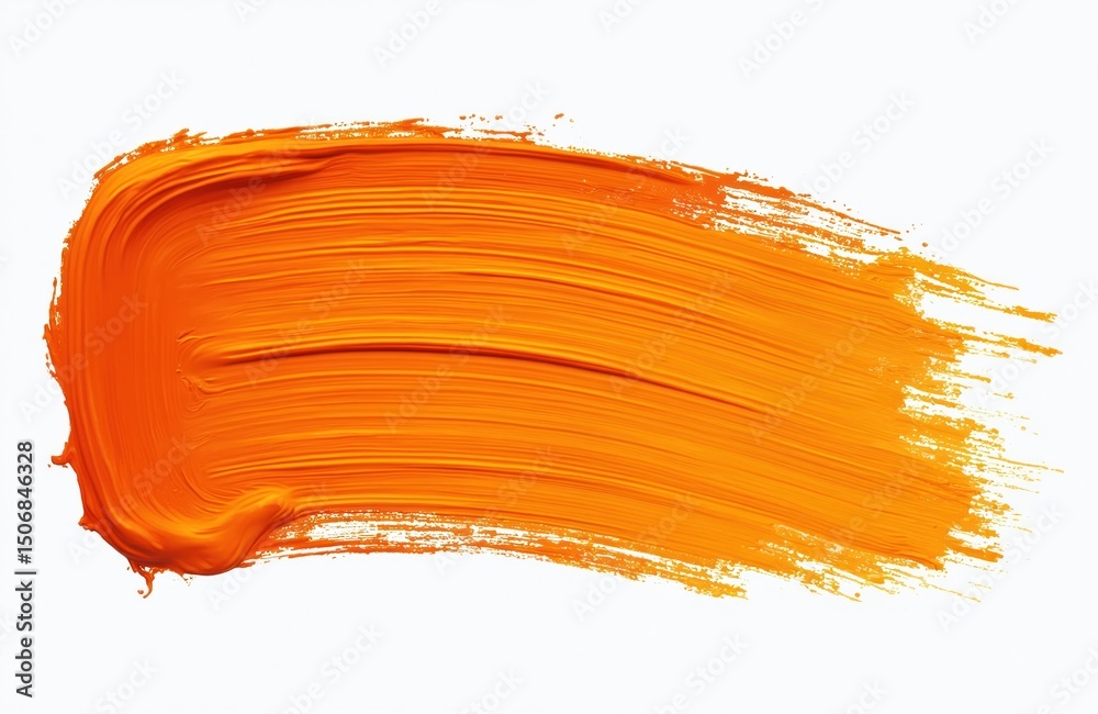 Poster vibrant orange brush stroke illustration. bold, dynamic texture against white background. creative d