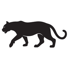 Obraz premium Black Panther Vector Silhouette Illustration for Wildlife Art, Jungle Decor, Tattoo Design, Animal Logo, Graphic Print, and Clipart