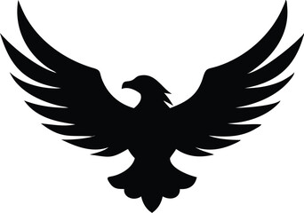 Obraz premium Flying Eagle Silhouette Vector – Powerful Bird Icon Design for Freedom, Strength, Nature, Wildlife, Mascot, and Emblem Graphic Use