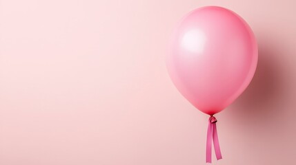Close-Up of a Pink Balloon Floating in the Air Against a Soft Pink Background