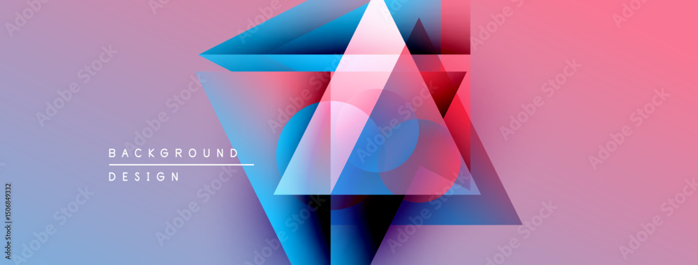 Leinwandbilder abstract geometric design. triangles overlap, creating vibrant color gradients. background transitio