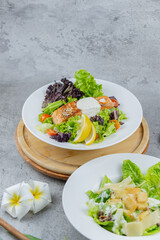 caesar salad & salmon salad