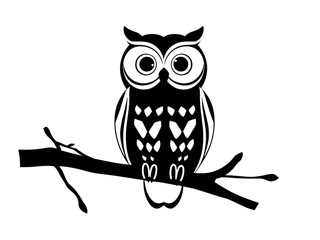 Wise Silhouette: A captivating silhouette of a majestic owl, perched gracefully upon a weathered branch, evokes a sense of wisdom and watchful observation.