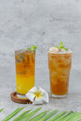 iced lemon tea lychee tea