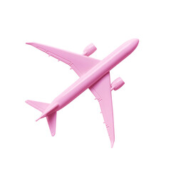 Pink airplane model mockup in pastel color