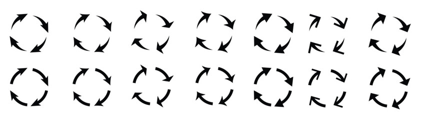 : set black circle arrows transparent background