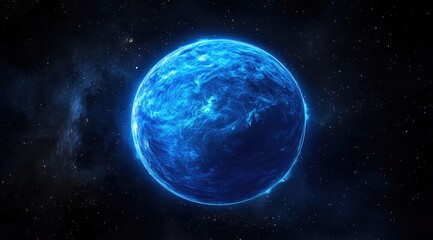 Obraz premium Blue Planet in Cosmic Space