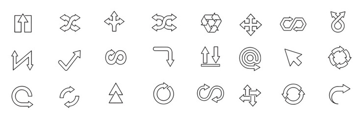  GPS arrow symbol traffic arrow sign direction editable stroke icon set