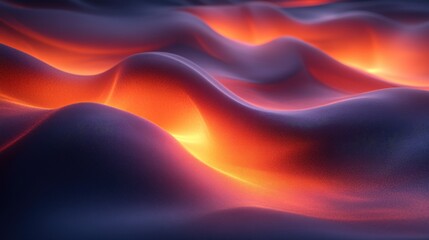 Fototapeta premium Abstract Light Waves with Warm Glow in Dark Background