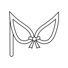 mask lineal icon with white background vector stock illustration