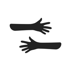 black hands embraced or hugged empty space