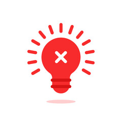 red lamp with cros icon like blackout or error