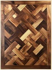 Intricate Woodwork: A Geometric Dance of Textures and Tones in a Masterful Design, Perfect for Backgrounds and Decorative Elements