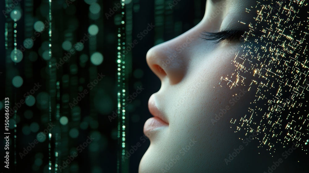 Poster net ai powered virtual net forming complex data connections in cyberspace.