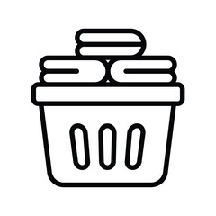Laundry Basket Vector outline icon. Eps 10 file