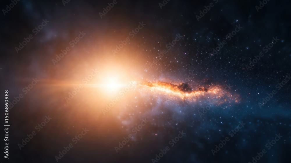 Wall mural zoom ai powered telescope zooming into deep space to capture cosmic data.