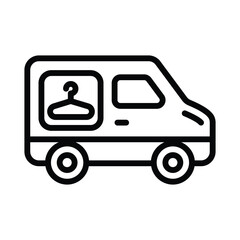 Laundry Delivery Vector outline icon. Eps 10 file