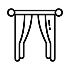 Window Curtain Vector outline icon. Eps 10 file