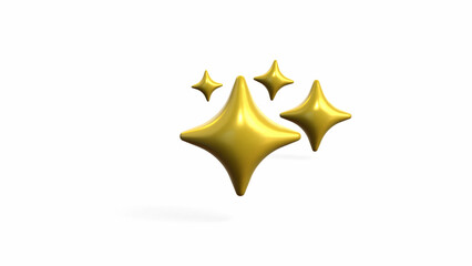 Three star Golden 3D design