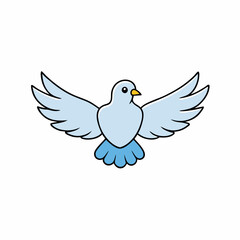 Dove Bird Wings Spread On White