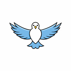 Dove Bird Wings Spread On White