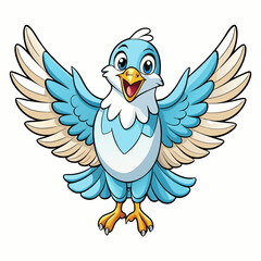 Dove Bird Wings Spread On White