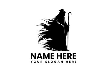 Ominous hooded figure in flowing black robes with skeletal hand reaching out. Dark Fantasy and Mysticism Concept