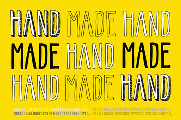 Hand Made Font. Playful Handwritten Script Typeface with Cheerful and Artistic Vibe. Perfect for Lettering, Posters, Social Media, and Creative Projects. Vector Illustration.